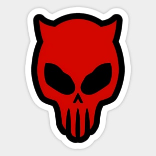 Minimalistic Devil Skull with horns Sticker